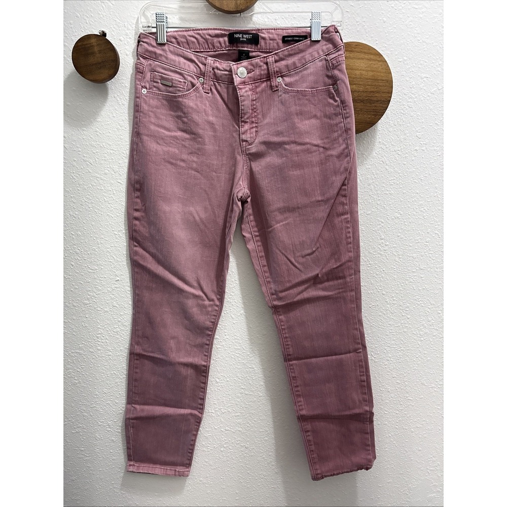 Nine West Gramercy Skinny Ankle Jeans Pink Stretch  Women's Size 4